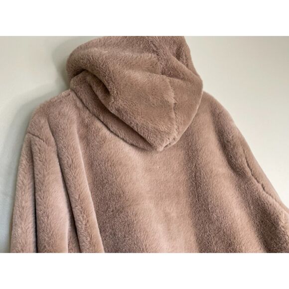 Blank NYC Faux Fur Coat Jacket with pockets Women's 3XL Neutral Cozy F60 - Picture 14 of 16